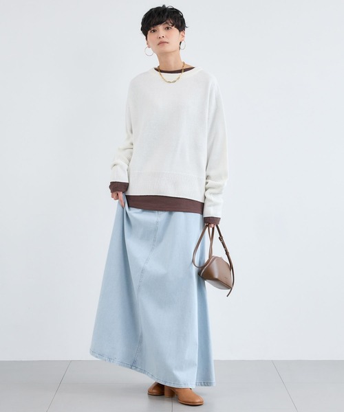 BARNYARDSTORM(バンヤードストーム)の「BARNYARDSTORM / バックスリットワイドニット(ニット/セーター・レディース・ホワイト/ベージュ/サックスブルー・FREE)」の17枚目の写真