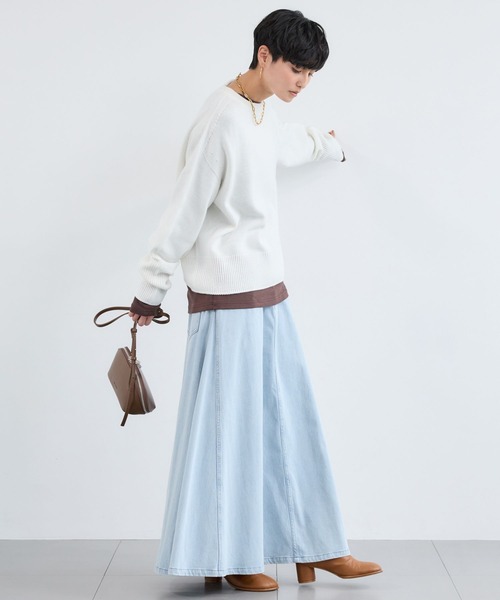 BARNYARDSTORM(バンヤードストーム)の「BARNYARDSTORM / バックスリットワイドニット(ニット/セーター・レディース・ホワイト/ベージュ/サックスブルー・FREE)」の18枚目の写真