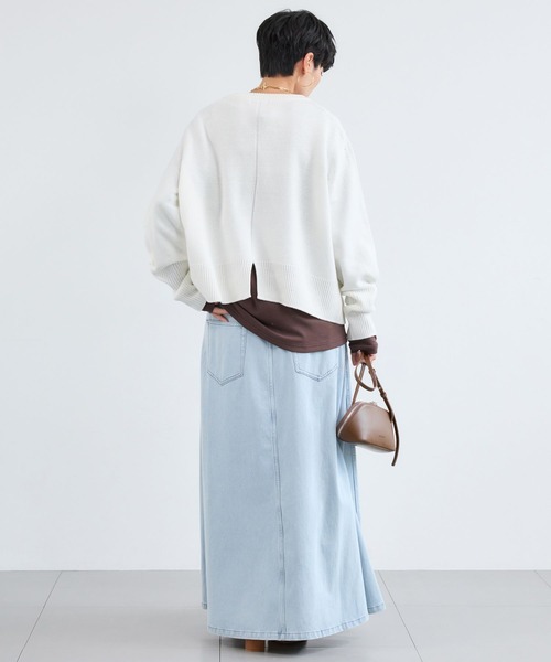 BARNYARDSTORM(バンヤードストーム)の「BARNYARDSTORM / バックスリットワイドニット(ニット/セーター・レディース・ホワイト/ベージュ/サックスブルー・FREE)」の19枚目の写真