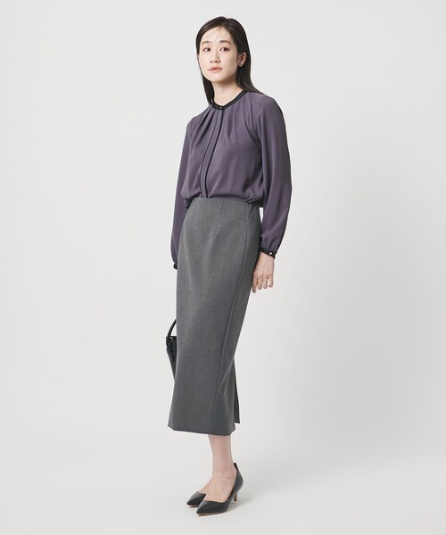 新品★UNITED ARROWS★ ダブルクロス タイトスカート★ネイビー UNITED ARROWS ダブルクロス タイトスカート ‐ウォッシャブル‐ （NAVY