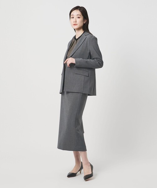 UNITED ARROWS（ユナイテッドアローズ）の「ダブルクロス タイトスカート ‐ストレッチ ウォッシャブル‐（スカート・レディース・ネイビー/ダークグレー・38/36/40）」の4枚目の写真
