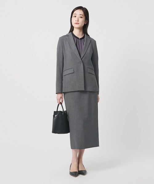 新品★UNITED ARROWS★ ダブルクロス タイトスカート★ダークグレー ダブルクロス タイトスカート ‐ウォッシャブル‐（スカート）｜UNITED