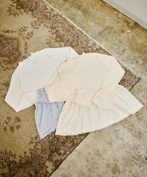 kutir(クティール)の「【クティールとレトロ】フリルドッキングハイネックカットソー(Tシャツ/カットソー・レディース・ホワイト系その他/オフホワイト・FREE)」の9枚目の写真
