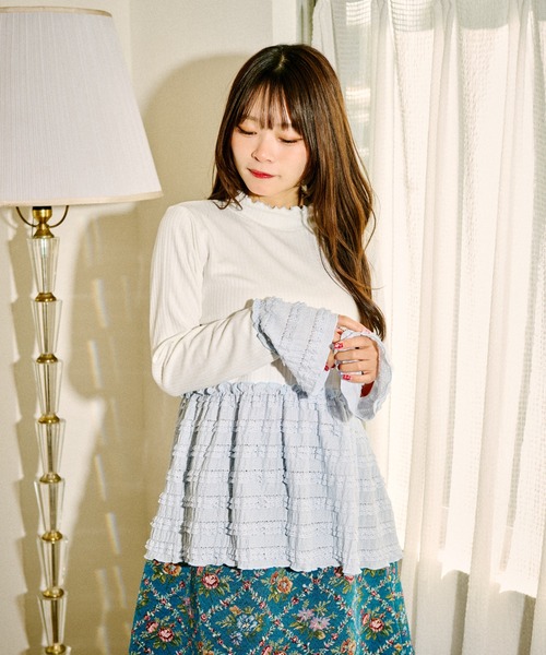 kutir(クティール)の「【クティールとレトロ】フリルドッキングハイネックカットソー(Tシャツ/カットソー・レディース・ホワイト系その他/オフホワイト・FREE)」の16枚目の写真