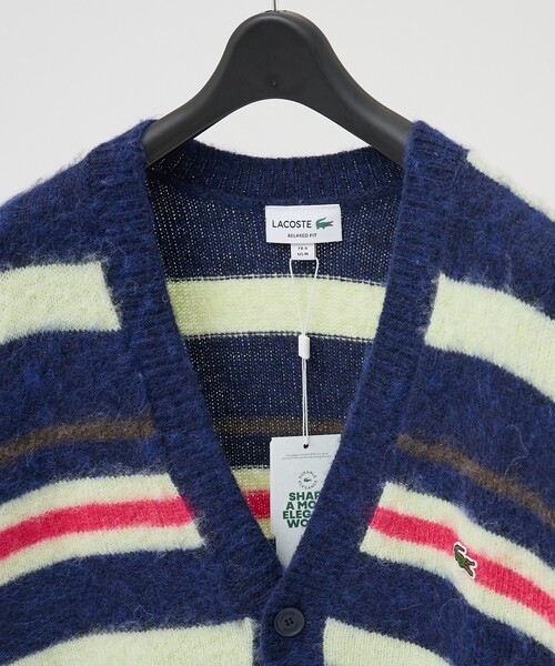 LACOSTE(ラコステ)の「【LACOSTE / ラコステ】アルパカブレンド ボーダーニットカーディガン(カーディガン/ボレロ・メンズ・ネイビー・M)」の2枚目の写真