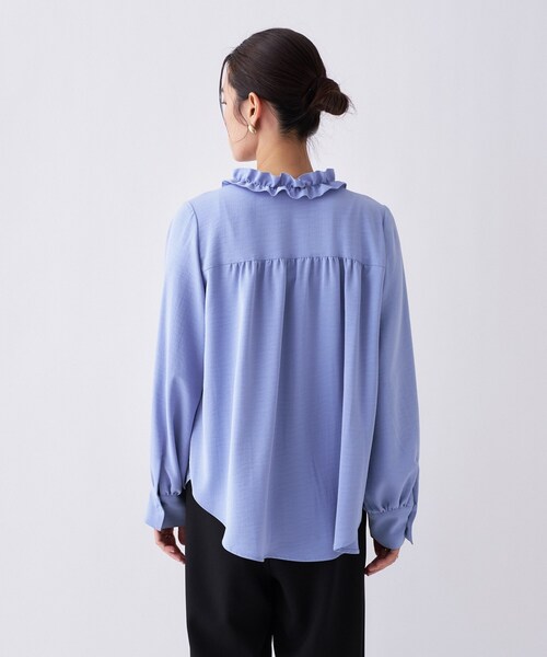 cloenc（クロエンス）の「【着映え／手洗い可】フロントフリルブラウス（シャツ/ブラウス・レディース・ライトベージュ/サックスブルー/ホワイト系3・02）」の14枚目の写真