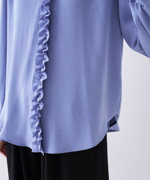 cloenc（クロエンス）の「【着映え／手洗い可】フロントフリルブラウス（シャツ/ブラウス・レディース・ライトベージュ/サックスブルー/ホワイト系3・02）」の12枚目の写真