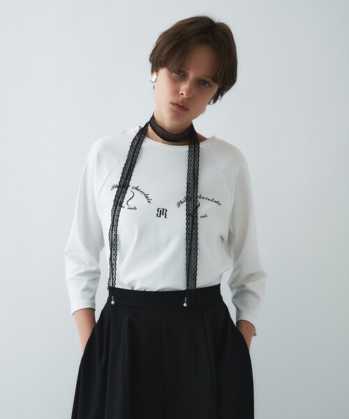 cloenc（クロエンス）の「【Philly chocolateコラボ】キャットプリントロングTシャツ（Tシャツ/カットソー・レディース・グレー系その他2/ベージュ系/ホワイト系1/ホワイト系2/グレー系その他/ベージュ系1・02）」の9枚目の写真