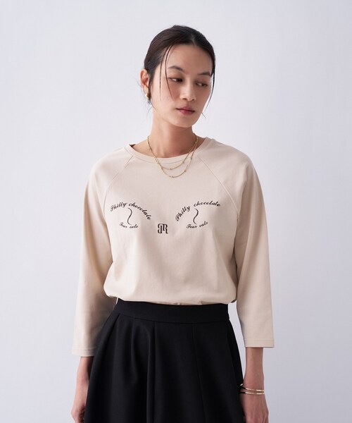 cloenc（クロエンス）の「【Philly chocolateコラボ】キャットプリントロングTシャツ（Tシャツ/カットソー・レディース・グレー系その他2/ベージュ系/ホワイト系1/ホワイト系2/グレー系その他/ベージュ系1・02）」の15枚目の写真