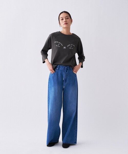 cloenc（クロエンス）の「【Philly chocolateコラボ】キャットプリントロングTシャツ（Tシャツ/カットソー・レディース・グレー系その他2/ベージュ系/ホワイト系1/ホワイト系2/グレー系その他/ベージュ系1・02）」の19枚目の写真