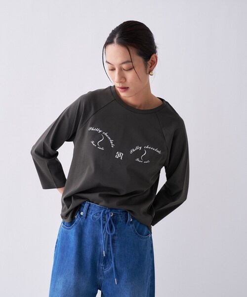 cloenc（クロエンス）の「【Philly chocolateコラボ】キャットプリントロングTシャツ（Tシャツ/カットソー・レディース・グレー系その他2/ベージュ系/ホワイト系1/ホワイト系2/グレー系その他/ベージュ系1・02）」の21枚目の写真