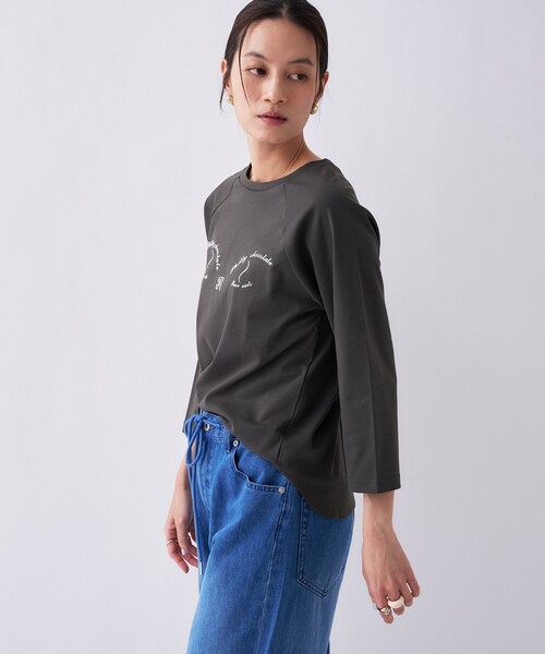 cloenc（クロエンス）の「【Philly chocolateコラボ】キャットプリントロングTシャツ（Tシャツ/カットソー・レディース・グレー系その他2/ベージュ系/ホワイト系1/ホワイト系2/グレー系その他/ベージュ系1・02）」の22枚目の写真