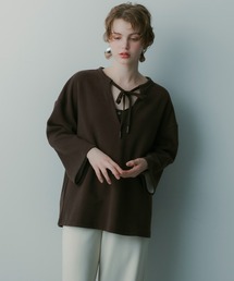 SERENO（セレーノ）の「スキッパーリボントップス（スウェット）」