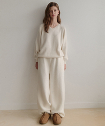 LENAV（ルナブ）の「ウールフリースストリングパンツ（アイボリー）（スウェットパンツ）」