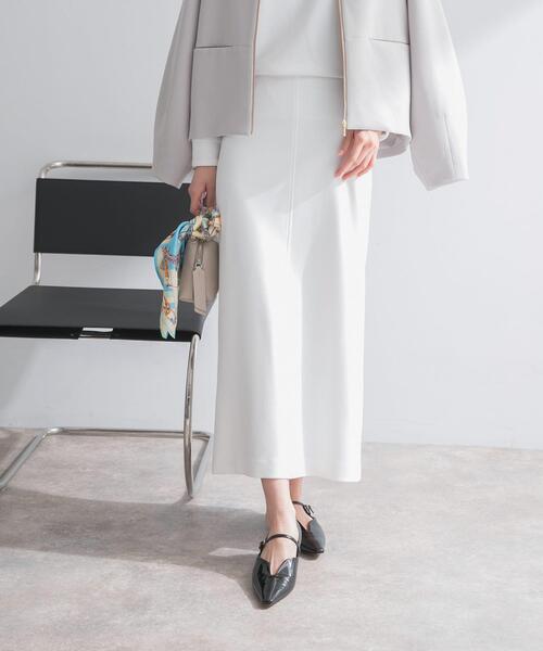 URBAN RESEARCH ROSSO WOMEN（アーバンリサーチ　ロッソ）の「ストレッチジョーゼットスカート（スカート・レディース・ホワイト/グレー系その他/ネイビー・FREE）」の2枚目の写真