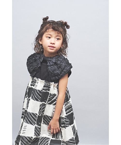 maarook（マルーク）の「ブロックチェックPTワンピース（ワンピース・キッズ・ブラック・130cm/120cm/110cm/100cm）」の3枚目の写真