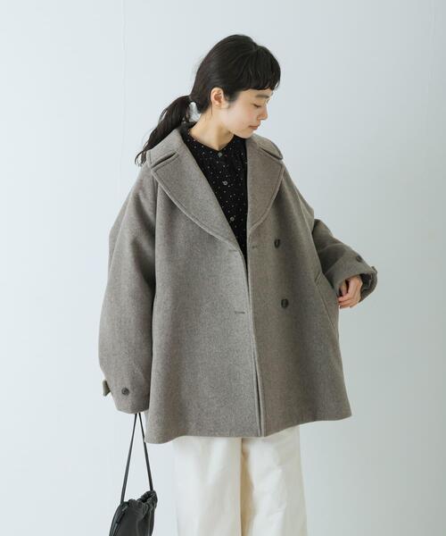 かぐれ(カグレ)の「ウールPコート(ピーコート・レディース・チャコールグレー/グレー・FREE)」の7枚目の写真