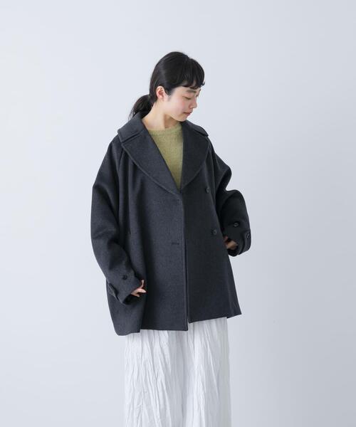 かぐれ(カグレ)の「ウールPコート(ピーコート・レディース・チャコールグレー/グレー・FREE)」の17枚目の写真