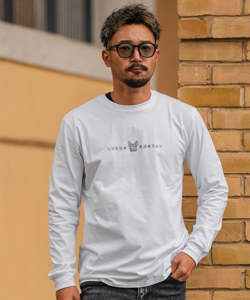 adamsJUGGLER(アダムスジャグラー)の「RTEG R.Sドッグロンティー(Tシャツ/カットソー・メンズ・ホワイト/ブラック・S/M/L/XL/XXL)」の6枚目の写真