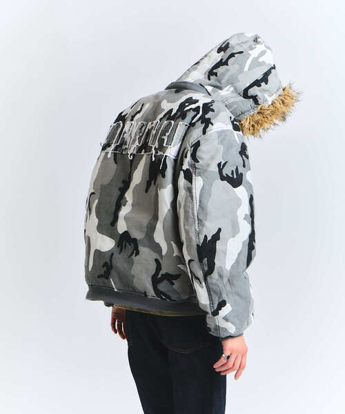 FAF(フェイク アス フラワーズ)の「FAF x FOSTEX MCD EXCLUSIVE HOODED BOMBER BLOUSON(MA-1・メンズ・ブラック/カーキ・2/1/3)」の9枚目の写真