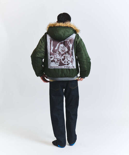 FAF(フェイク アス フラワーズ)の「FAF x FOSTEX MCD EXCLUSIVE HOODED BOMBER BLOUSON(MA-1・メンズ・ブラック/カーキ・2/1/3)」の14枚目の写真