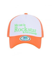 JOEGUSH（ジョーガッシュ）の「Rockstar cat Mesh cap (Orange)（キャップ）」