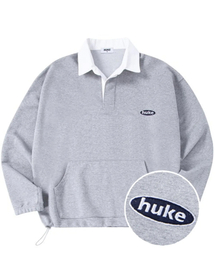 HUKE（ヒューク）の「スモールロゴカラー スウェット (グレー)（スウェット）」