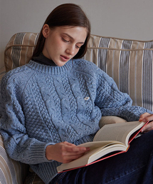 HAINT（ヘイント）の「STANDARD FIT CABLE KNIT_SKY BLUE（ニット/セーター）」
