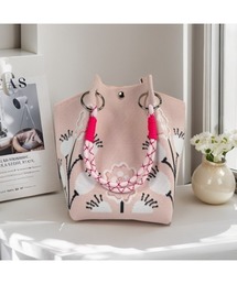 FRP（エフアールピー）の「フラワー編み柄ニットトートバッグ/ニット ハンドバッグ（トートバッグ）」