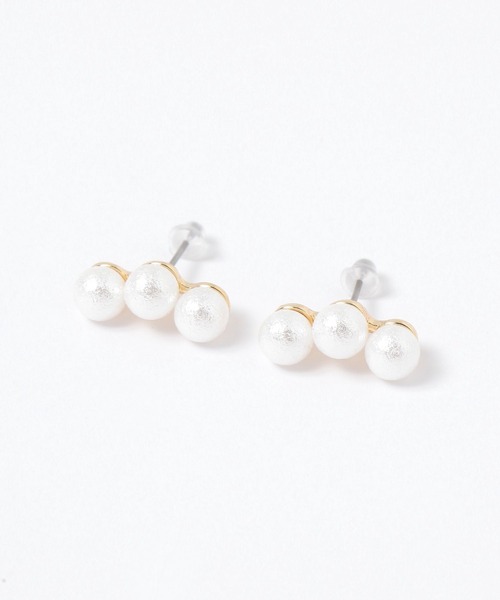 studio CLIP(スタディオクリップ)の「3パールバーピアス(ピアス(両耳用)・レディース・ホワイト/その他1・FREE)」の4枚目の写真
