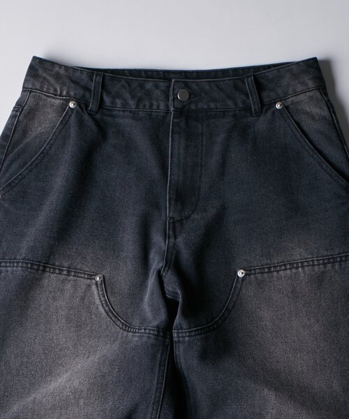 WHO'S WHO gallery（フーズフーギャラリー）の「KOOKY'Nダブルニー切り替えデニム（デニムパンツ・レディース・ブラック/インディゴブルー/ネイビー/サックスブルー・FREE）」の5枚目の写真