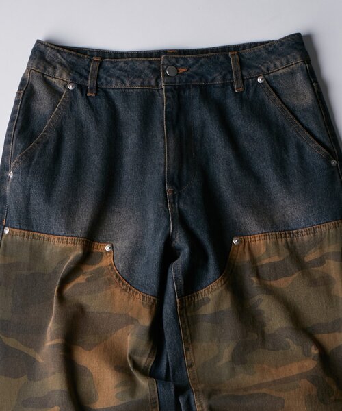 WHO'S WHO gallery（フーズフーギャラリー）の「KOOKY'Nダブルニー切り替えデニム（デニムパンツ・レディース・ブラック/インディゴブルー/ネイビー/サックスブルー・FREE）」の8枚目の写真