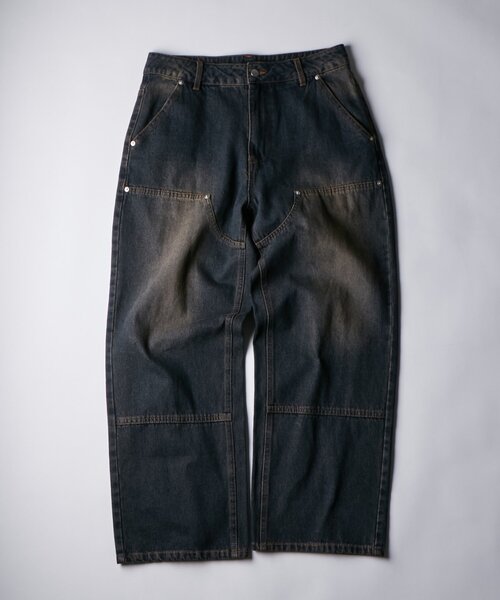 WHO'S WHO gallery（フーズフーギャラリー）の「KOOKY'Nダブルニー切り替えデニム（デニムパンツ・レディース・ブラック/インディゴブルー/ネイビー/サックスブルー・FREE）」の11枚目の写真