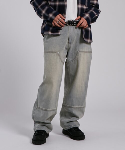 WHO'S WHO gallery（フーズフーギャラリー）の「KOOKY'Nダブルニー切り替えデニム（デニムパンツ・レディース・ブラック/インディゴブルー/ネイビー/サックスブルー・FREE）」の20枚目の写真