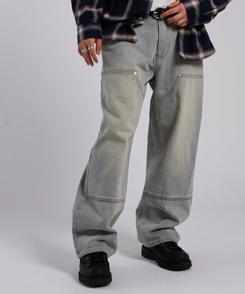 WHO'S WHO gallery（フーズフーギャラリー）の「KOOKY'Nダブルニー切り替えデニム（デニムパンツ・レディース・ブラック/インディゴブルー/ネイビー/サックスブルー・FREE）」の21枚目の写真