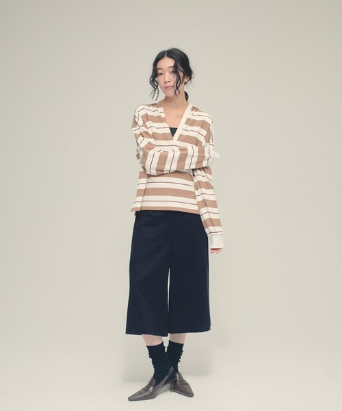 eL（エル）の「【eL】Twill Bermuda Pants/645549（その他パンツ・レディース・ベージュ/ネイビー・FREE）」の5枚目の写真