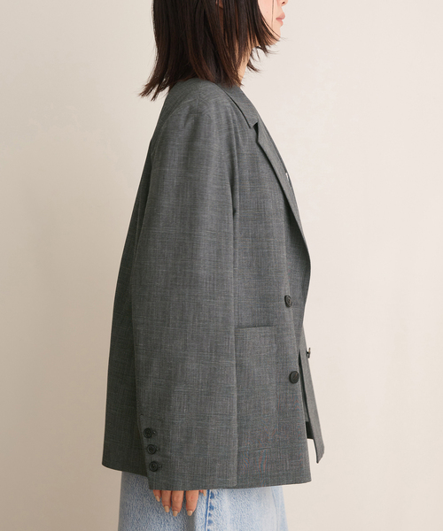 IENA LA BOUCLE グレンチェックダブルブレストジャケット（テーラード