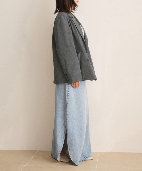 IENA LA BOUCLE（イエナラブークル）の「IENA LA BOUCLE グレンチェックダブルブレストジャケット（テーラードジャケット・レディース・グレー・FREE）」の3枚目の写真