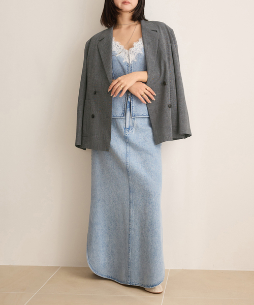 IENA LA BOUCLE（イエナラブークル）の「IENA LA BOUCLE グレンチェックダブルブレストジャケット（テーラードジャケット・レディース・グレー・FREE）」の5枚目の写真