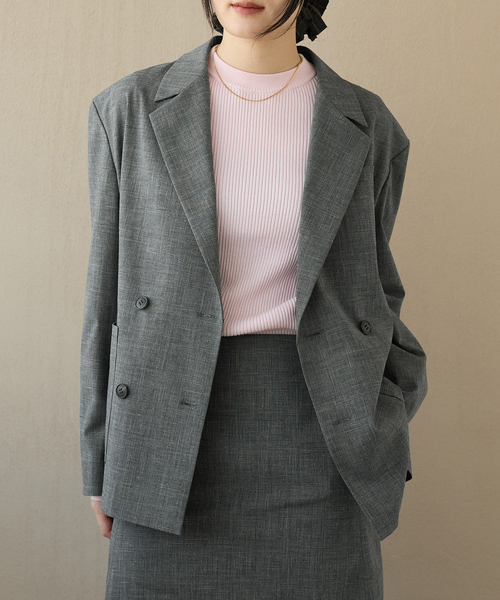 IENA LA BOUCLE（イエナラブークル）の「IENA LA BOUCLE グレンチェックダブルブレストジャケット（テーラードジャケット・レディース・グレー・FREE）」の6枚目の写真