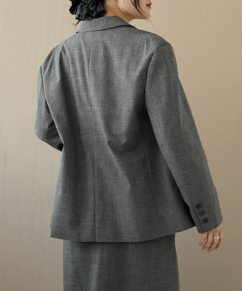 IENA LA BOUCLE（イエナラブークル）の「IENA LA BOUCLE グレンチェックダブルブレストジャケット（テーラードジャケット・レディース・グレー・FREE）」の9枚目の写真