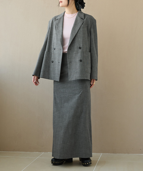 IENA LA BOUCLE（イエナラブークル）の「IENA LA BOUCLE グレンチェックダブルブレストジャケット（テーラードジャケット・レディース・グレー・FREE）」の12枚目の写真