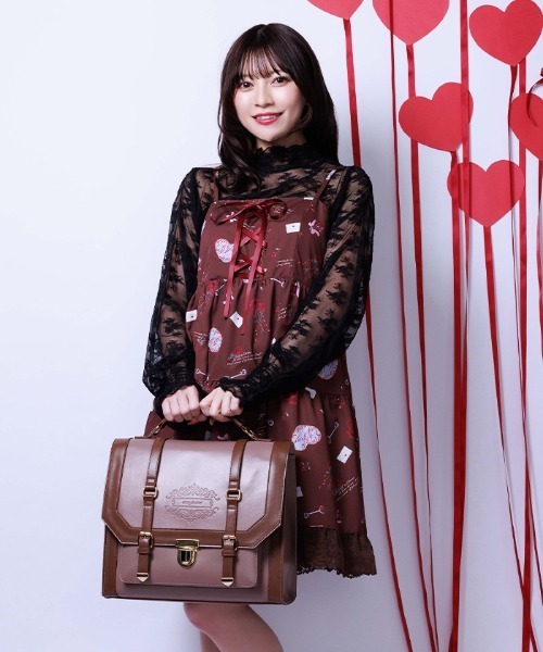 axes femme(アクシーズファム)の「ベルトデザイン配色サッチェル(ボストンバッグ・レディース・ネイビー/モカ/キナリ・FREE)」の4枚目の写真