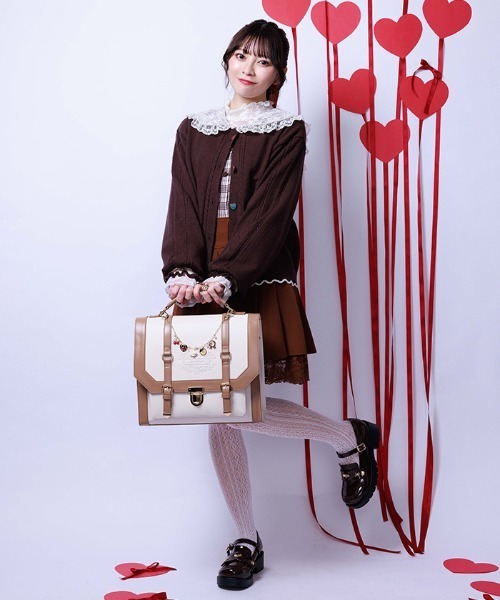 axes femme(アクシーズファム)の「ベルトデザイン配色サッチェル(ボストンバッグ・レディース・ネイビー/モカ/キナリ・FREE)」の6枚目の写真