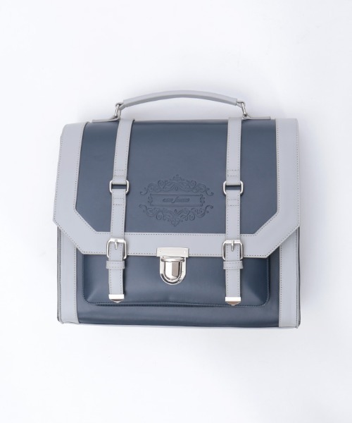 axes femme(アクシーズファム)の「ベルトデザイン配色サッチェル(ボストンバッグ・レディース・ネイビー/モカ/キナリ・FREE)」の9枚目の写真