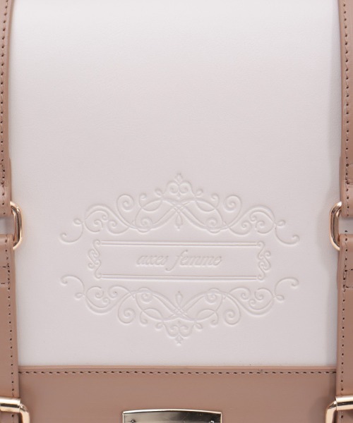 axes femme(アクシーズファム)の「ベルトデザイン配色サッチェル(ボストンバッグ・レディース・ネイビー/モカ/キナリ・FREE)」の22枚目の写真