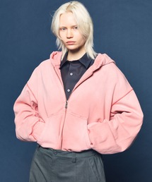 UNISEX》Deep Front Neck Prime-Over Half-zip Hoodie/ディープ