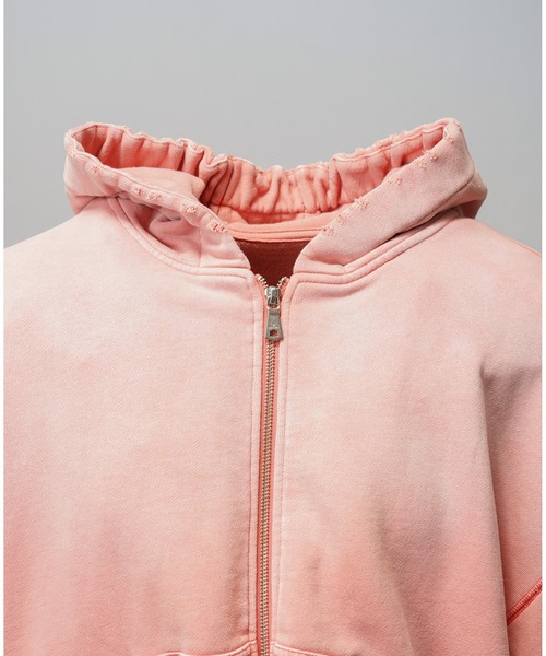 MAISON SPECIAL（メゾンスペシャル）の「《UNISEX》Prime-Over Fade Sweat Zip Hoodie/プライムオーバーフェードスウェットZIPパーカー【MAISON SPECIAL/メゾンスペシャル】■セットアップ対応■（パーカー・メンズ・ブラック/グレイッシュベージュ/ピンク・0/1/2）」の5枚目の写真