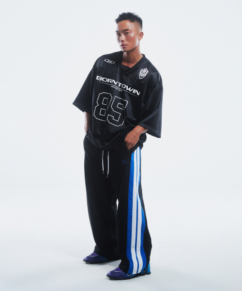 85 RUGBY JERSEY T-SHIRTS [BLACK]（Tシャツ/カットソー）｜BORN TO