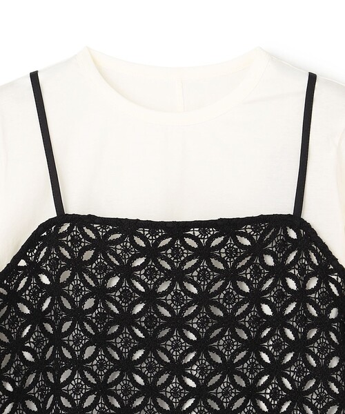 UNFILO(アンフィーロ)の「【2点セット】ラッセルレース キャミレイヤード Tシャツ(Tシャツ/カットソー・レディース・ホワイト系・MEDIUM/SMALL)」の10枚目の写真